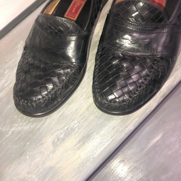 Cole Haan City Men’s Leather Woven Penny Loafers Black 11 - Picture 7 of 10